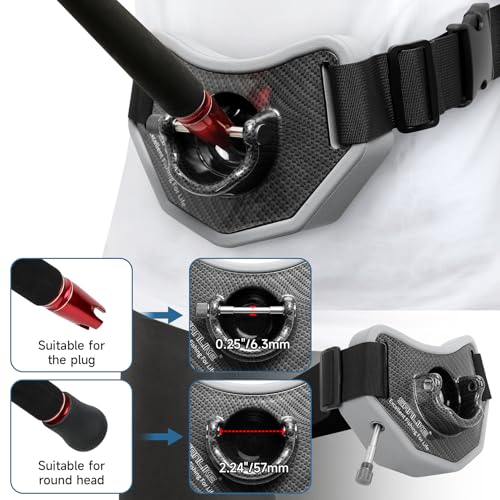 SANLIKE Stand-up Fishing Belt Adjustable Waist Fighting Belt Rod Holder