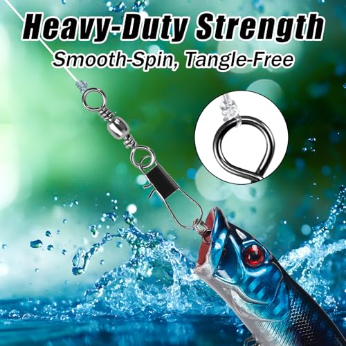 Barrel Swivels Fishing Tackle FS/BZ-02 | Fishing Swivels & Snaps,B-Shaped Quick Clips,Terminal Tackle Kit,for Saltwater Freshwater - size: 6#+5#+2#+1/0#+3/0#