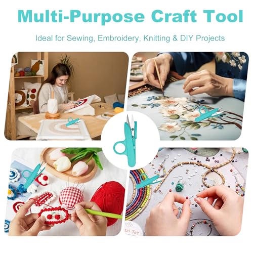 Thread Snips Scissors for Sewing Small Plastic Sewing Nippers Embroidery Snippers Craft Snip Cutters and Thread Clippers for Cutting Thick Fabric and Fishing Line(Blue)