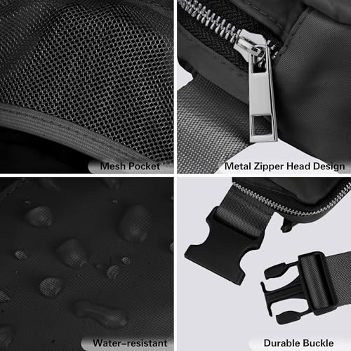 JSJ Mini Black Fanny Pack for Women & Men,Valentines Day Gifts for Girls Teens Kids Daughter Sister Her,Trendy Stuff Crossbody Bags Cute Everywhere Belt Bags.(Black) - color: Black