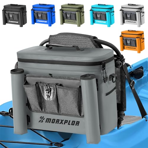 MORXPLOR Kayak Cooler,Waterproof Kayak Seat Back Cooler for Kayaking,Kayak Accessories Cooler Bag,Protable Ice Chest,Beach Cooler,Travel Cooler for Camping or Lunch Bag - color: Dark Grey