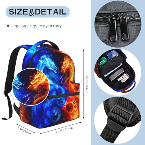 Video Game Backpack for Boys School Bookbags for Kids Preschool Kindergarten Bookbags Nursery Daycare Backpack for Kids Boys 8-12 - color: Game 02