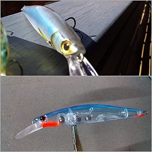 10 Blank Unpainted Minnow Crankbait Topwater Lipless Jerkbait Fishing Lures V3 - color: UPM673P10