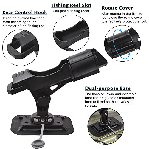 Fishing Rod Holders for Boat Adjustable Fishing Pole Holder with Large Clamp Folding Rod Racks Holder - color: 2PCS 07# Multi-Positional Mounting