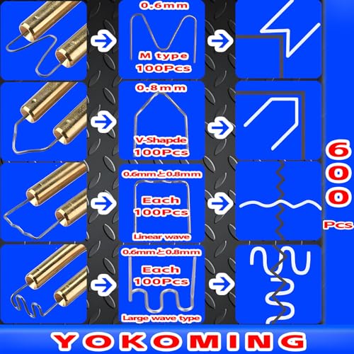 Plastic Weld Kit Welding Rods×40 and Welding Staples×600 Plastic Welding Rods and Hot Staples Plastic Welding Staples for Bumper Repair