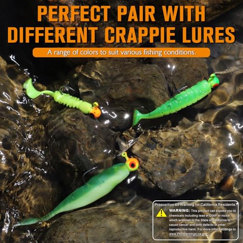 Dovesun Crappie Lures with Jig Heads Kit, Soft Plastic Grubs-Tube Baits 1/8oz 1/16oz 1/32oz Crappie Jigs Walleye Trout Bass Crappie Baits 95-120pcs - color: C-110PCS-Crappie Lures(small)