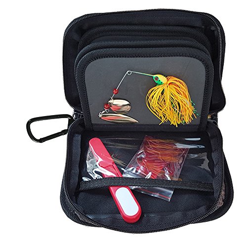 Kylebooker Fishing Lure Storage Bag Spinner Baits Wallet Case | Micro Flies Jig Hooks Box - color: Camouflage