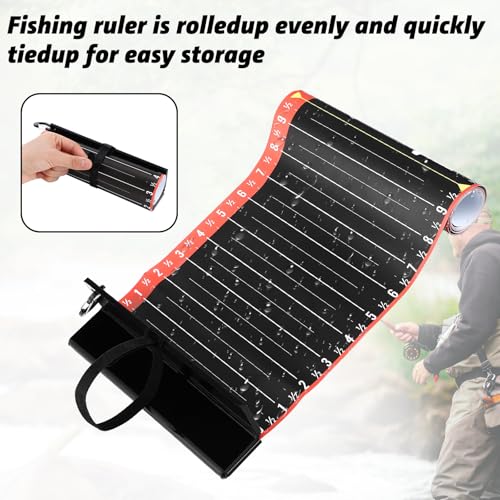 VioraWhite 2 Pcs 53 Inch Fish Ruler Fish Measuring Tape Fishing Ruler with Bump Board Waterproof Fishing Measurement Tool for Boat, Kayak, Coolers, Yacht and Workbench - color: Black, size: 53 Inch