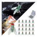 Bionic Fly Fishing Bait (20PCS) - 2024 New Trout Jigs Swimbaits Dry Flies Bass Fly Fishing Lures Kit, Saltwater ＆ Freshwater Flies Spinner Swim Baits Fly Fishing Hook Panfish Lures Set - color: Green, size: 15mm