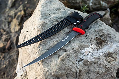 Ugly Stik Ugly Tools 9 Inch Flex Knife for Fishing, Fishing Fillet Knife for Anglers, Sharp Trailing Point Serrated Stainless Steel Blade, Non-Slip Grip Handle,Black