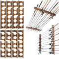 Ghosthorn Holds Up to 24 Rods Fishing Pole Rod Racks Wall or Ceiling Mounted Fishing Pole Rod Holders for Garage Storage Organizer Fishing Gear Equipment for Men Women - style: simple 4 sets hold up 24 rods