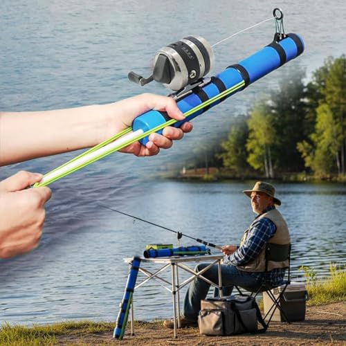 2026 New Fishing Catapult Rod, Portable Slingshot Fishing Reel Set, Professional High Elasticity Casting Tool for Outdoor Anglers Travel, Saltwater & Freshwater