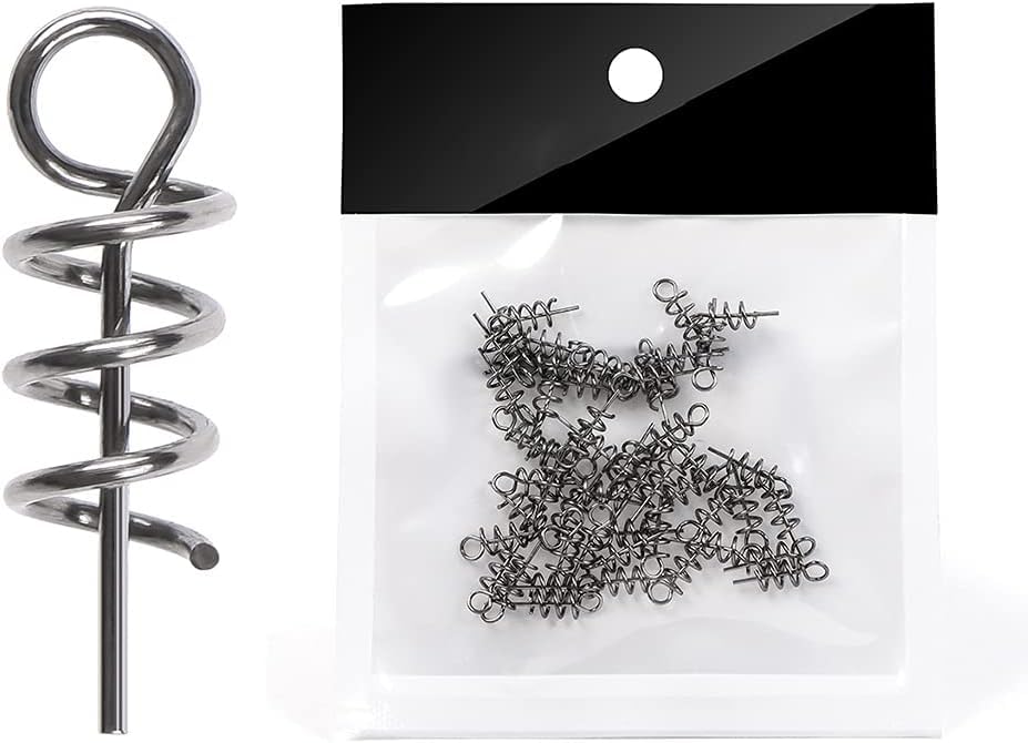 50Pcs 14mm Silver Fishing Crank Hook Centering Pin Fishings Baits Lure Rig Fixed for Latch Needle Spring Twist Lock Fishing Spring Twist Lock Fishing Hook Centering Terminal Tackle and Accessories
