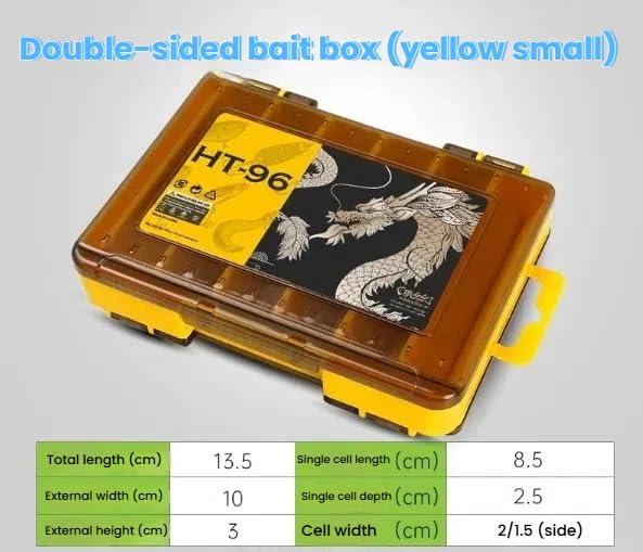 Waterproof Fishing Tackle Box with Dividers & Tray | Organized Tackle Storage for Fishing Gear-Yellow - color: Yellow, size: Large