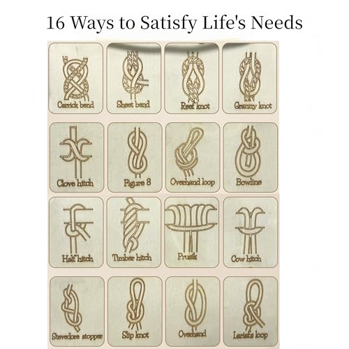 Learn Knot Training Board with Rope Learning Knot Tying Kit Learn to Tie Knots Kit, 16 Knotting Methods for Beginners, Knotting Tying Book for Outdoor Survival, Camping(2 Sets)
