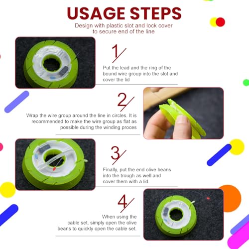 erioctry 10PCS Silicone Fishing Line Spool Holders, 60mm Thread Keeper Bobbins, Mixed Colors Line Storage for Fishing Tackle Organization