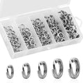 Fishing Split Rings Kit,200pcs Stainless Steel Split Rings Heavy Duty Wire Fishing Rings Fishing Lure Rings Saltwater Fishing Lure Connectors Round Solid Rings for Jigging Trolling - color: 200pcs Sliver Rings Kit
