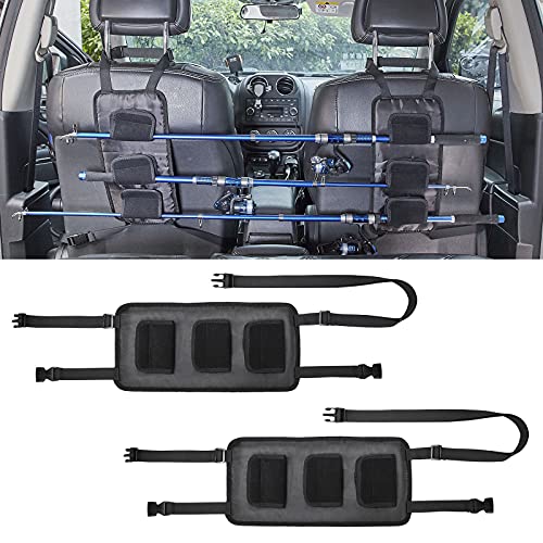 Fishing Pole Holder for Car,Car Fishing Rod Holder,Fishing Pole Storage Rack for SUV/Wagons/Van/Jeep/Truck, 2 Styles Available: Fishing Pole Roof Rack and Backseat Pole Holder - style: Backseat Pole Holder