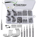 THKFISH Fishing Weights Sinkers Set, 28PCS Fishing Sinker Drop Shot Weights Kit,Drop Shot Rig Wacky Hooks for Saltwater Freshwater Bass Fishing - size: C-103pcs-Weight Kit