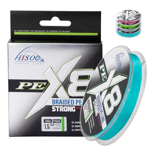 X8 Braided PE Fishing Line - Zero Stretch High Sensitivity 8 Carrier Line, Super Strong Abrasion Resistant for Smooth Casting, Saltwater Freshwater Lure Fishing, 110 Yards - color: Blue, size: 25LB
