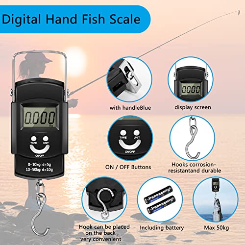 Sosation 134 Pcs Fishing Tool Fishing Tackle Box Kit and Equipment for Adults Beginner Gift, Hook Remover, Pliers Kit, Backpack Tackle Container Lures, Lip Gripper, Weigh Scale - color: Black