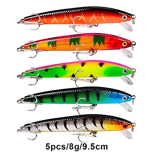 Bass Fishing Lures Kit Set Topwater Hard Baits Minnow Crankbait Pencil VIB Swimbait for Bass Pike Fit Saltwater and Freshwater - color: 008-53pcs