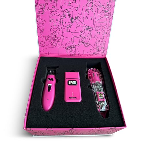 TPOB Slime 2 Candy Pink Clipper Trimmer Shaver Set Barber Hair Clippers in Matte Pink with Taper Blade - color: Candy Pack