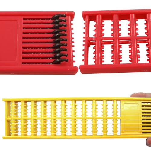 2pcs/4pcs Fishing Hook Holder, Plastic Double Side Storage Hooks Winding Board, Organize Snelled Rigs for Fishing Enthusiasts/Fishermen - color: red,yellow(2pcs)