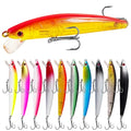Fishing Lures Large Hard Bait Minnow VIB Lure with Treble Hook Life-Like Swimbait Fishing Bait Popper Crankbait Vibe Sinking Lure for Bass Trout Walleye Redfish - color: 10pcs 10cm/8.5g