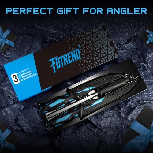 Fillet Knife Kit Combo, Fishing Knives and Honing Rod, Ultra-Sharp G4116 German Stainless Steel, Non-Slip Handle, Durable Storage Bag, Fishing Gifts for Men - color: Blue-3Pcs