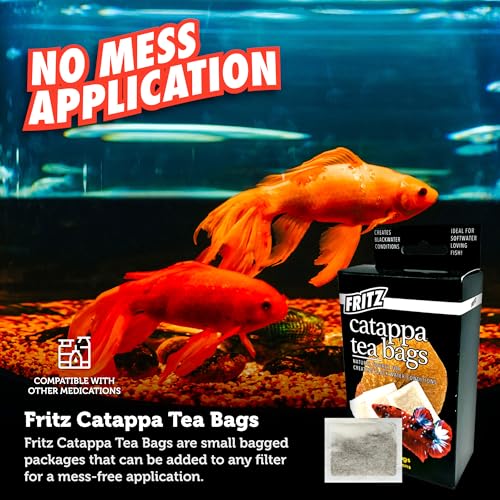 Fritz Aquatics Betta Botanicals for Betta and Community Fish Aquariums (Cattapa Tea Bags - 10ct)