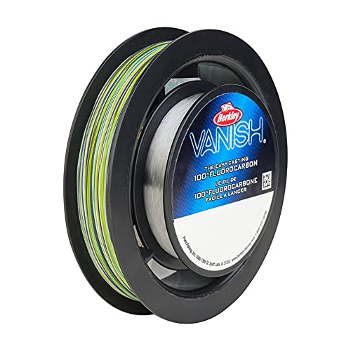 SpiderWire Ultracast Braid Vanish Fluorocarbon Dual Spool, 15lb Aqua Camo Braid with 30lb Clear Fluoro Leader, 164yd | 150m