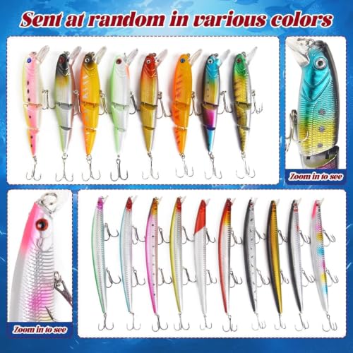 Fishing Advent Calendar 2026, Bass Fishing Lure for Saltwater & Freshwater, Minnow VIB Swimbait Crankbait Spoons Soft Lures, Catch All Fish Kit Best Gift for Dad Grandpa Husband