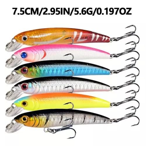 56pcs/Set Lot Mixed Bionic Fishing Lures Minnow Hard Artificial Bait Crankbait