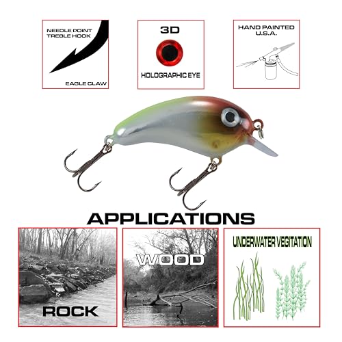 Luck E Strike Crappie Magic Crankbait (2 Inch Crappie Lure) Made in The USA - color: Clown