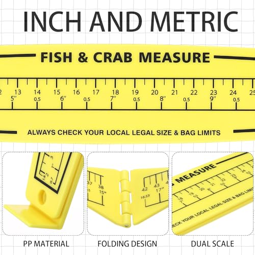 VioraWhite 2 Pcs Fish Measuring Board - 32in/80cm Folding Fishing Ruler Fishing Measurement Ruler Crab Measuring Tool Lightweight Bump Board Measuring Ruler for Boat Kayak - style: 32”/80cm Dual Scale