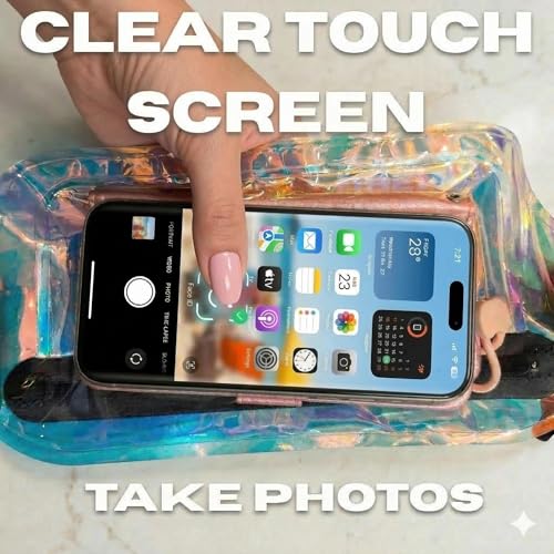 DRENCH Iridescent Waterproof Fanny Pack | Submersible Dry Bag Waist Pouch for Swimming, Snorkeling & Kayaking | Waterproof Phone Case & Underwater Phone Holder for Beach, Pool Parties & Travel - color: Pink Iridescent