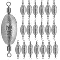 Fishing Weights Sinkers Inline Trolling Fishing Sinkers Egg sinkers with Inner Swivels Oval Drop Lead Fishing Weights for Saltwater Freshwater Fishing - size: 3/4oz-20pcs