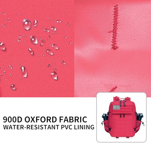 Lovelinks21 25L Military Tactical Backpack Small Assault Pack Molle Daypack for Men and Women for Work Travel Gym Outdoor Hiking Camping (Red) - color: Red