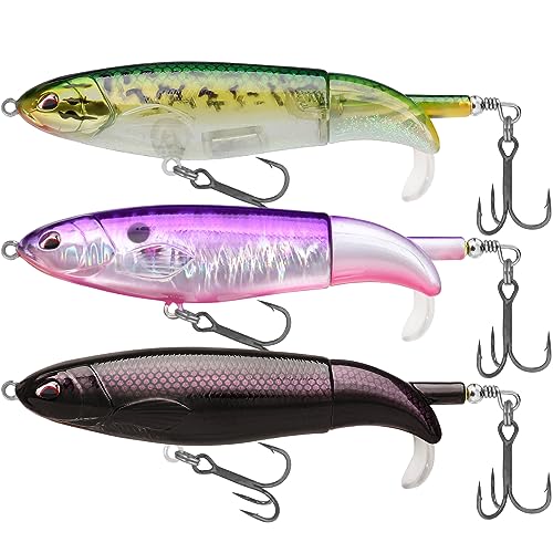 TRUSCEND Popobait Easy Catch Fishing Lures with BKK Hooks, Instant Startup, Longer Cast, Balanced Spray/Sound/Swim, Plopper Topwater Lures for Bass, Trout, Pike, Walleye, Freshwater Saltwater Fishing - color: D1-4.3",0.56oz