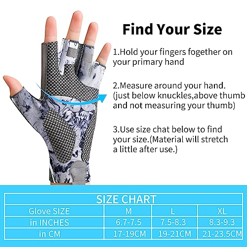 Sun Gloves UPF 50+ Fishing Gloves, Fingerless Sun Protection UV Protection Fishing Gloves Men/Women for Kayaking, Hiking, Paddling, Driving - color: Grey, size: Medium