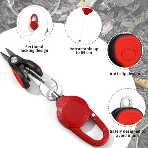 Fishing Line Cutte Braided Line Cutter with Retractors and Knot Tying Tool Accessories Stainless Steel Braided Fishing Nippers Scissors Clippers for Lines - color: Silver, style: Novel