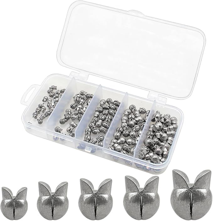 250/150pcs Split Shot Fishing Sinkers, Fishing Weights Sinkers Open Mouth Design Weights Clip Freshwater Saltwater Fishing Accessories - style: 150pcs Duckbill