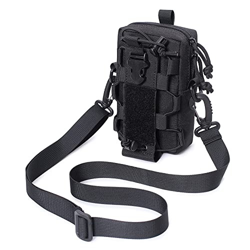 ACEXIER Tactical Molle Pouch Waist Bag Bottle Bag Outdoor Vest Pack Purse Phone Case Backpack Hunting Accessories Tool Pack - color: Black