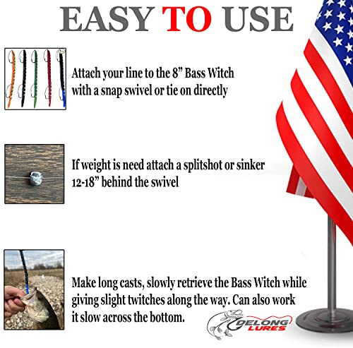 Delong Lures Fishing Lures, Made in America, Pre-Rigged Weedless Bass Lures for Fishing, Segemented Soft Platisc Fishing Bait, Fishing Worm Lure, Fishing Tackle Kit - color: Red Bug