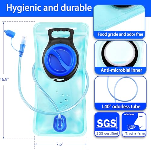 Hydration Bladder, 1.5-2-3L Water Bladder for Hiking Backpack, BPA-Free Leak Proof Water Reservoir Storage Bag, Water Pouch Hydration Pack for Camping Cycling Running - color: 3L-Water Bladder-Blue