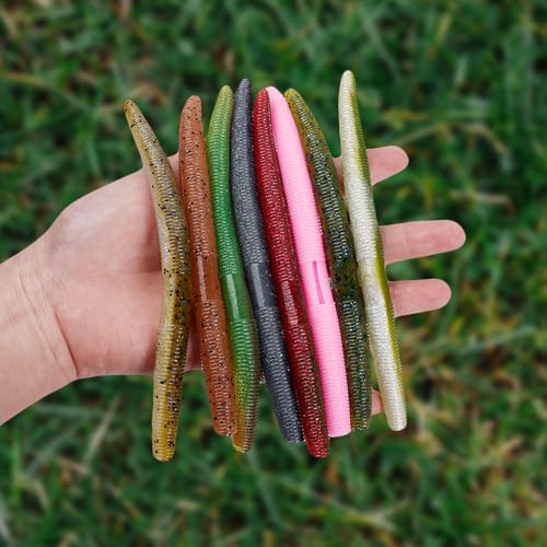 Soft Plastic Fishing Lures with Salted Hook Slot 10pcs FS/RE-09 - color: Color C