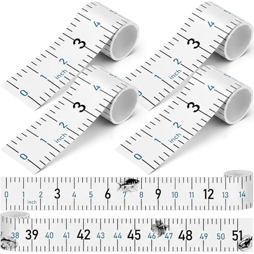 4 Pack Fishing Ruler for Boat 51" Self Adhesive Fishing Measuring Tape Fish Measuring Decals Waterproof Self Adhesive Measurings Ruler Sticker(White) - color: White