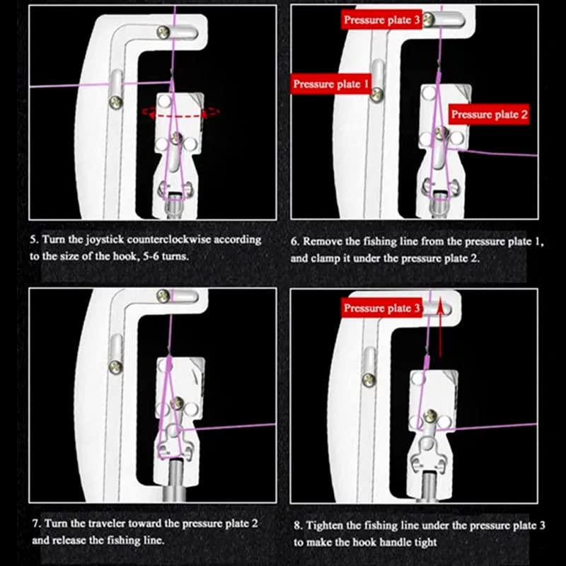 Acxico 2 Pcs Alloy Fishhook Layer Double Ended Needle knotter+semi-Automatic Fishhook line Layer Machine
