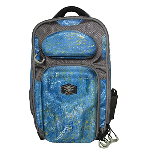 Calcutta Squall Tackle Backpack | Shoreline Camo | 3700 Tackle Tray | Durable Fishing Tackle Bag | Padded Backpack Straps | Built-In Rod Holder